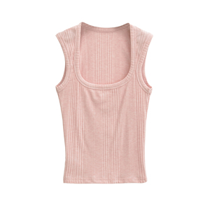 Débardeur court côtelé personnalisé pour femme, sans manches, pour yoga, gym, fitness, vêtements de sport, vente en gros OEM, hauts décontractés, respirant, en coton, coupe ajustée - Product Image 2
