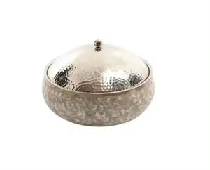 Casserole noire élégante avec accents de nacre Fait à la main Design vintage Métal Acier inoxydable pour réchauffer les aliments - Product Image 6