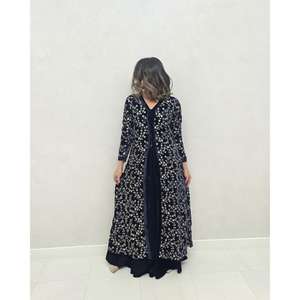 Vestido Abaya Bordado de Lujo para Mujer, Elegante, Manga Larga, Cuello en V, Maxi Kaftan, Estilo Islámico Dubai, Vestido de Noche - Product Image 1