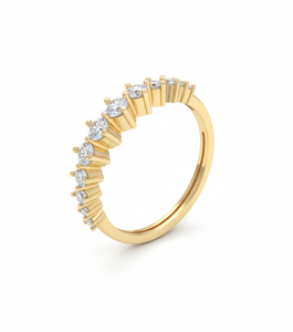 Anillo de Diamantes con Diamante Redondo para Mujer, Diamantes Naturales y Cultivados en Laboratorio - Product Image 3