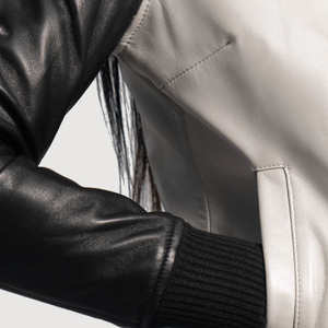 Veste en cuir respirante pour femme, style motard, col montant, manches longues, fermeture éclair, tendance, mode urbaine, pour l'hiver, décontractée - Product Image 6