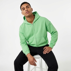 Sudadera con Capucha para Hombre, Color Verde Claro, Estilo Casual de Invierno, con Estampado Digital y Bordado, Manga Larga - Product Image 1