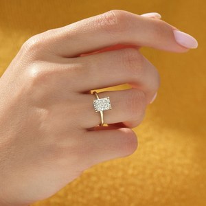 925 Sterling <b>Silver</b> D Color VVS Moissanite Jewelry <b>Solitaire</b> Radiant Cut Diamond Engagement Gold Rhodium Plated Custom <b>Ring</b> - Product Image 5