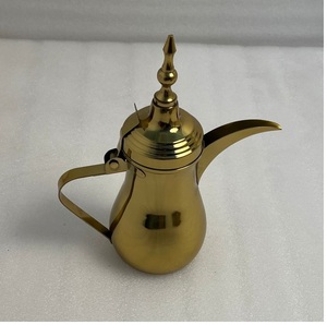 กาต้มกาแฟอาหรับสแตนเลสแบบดัลลาห์ พร้อมพวยกาทรงยาว กาเสิร์ฟชาแบบอิสลาม สำหรับตกแต่งบ้าน พร้อมเคลือบทอง - Product Image 6