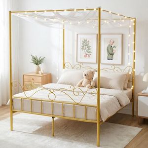 Struttura letto moderna in metallo per letti matrimoniali e queen size, robusta e personalizzabile, di Canopy Bed Frame Company - Product Image 4