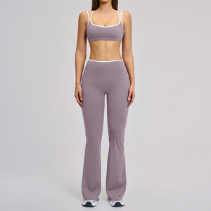 Sportswear Manufacturer Fitness Clothing <b>Short</b> Solid Sports Tank Top Mid Waist Leggings Quick Dry Yoga Wear 2 Piece Gym Fitness - Product Image 1