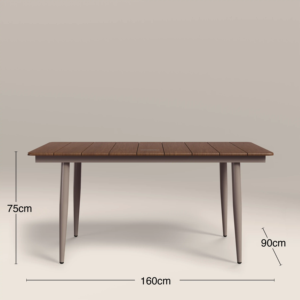Juego de Comedor Moderno para Exteriores con Mesa Rectangular y Seis Sillas con Respaldo Sólido para Muebles de Hogar - Product Image 5