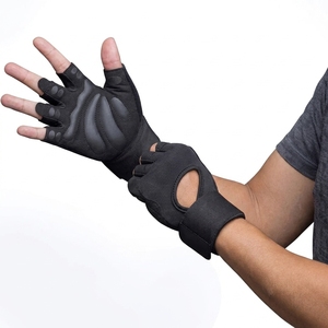 Gants de fitness demi-doigts en cuir unisexe respirants antidérapants avec sangle de poignet réglable pour musculation et haltérophilie, compatibles écran tactile - Product Image 4