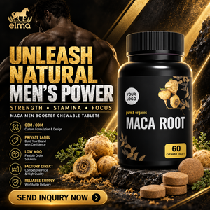 Suplemento de Extracto de Raíz de Maca Halal Elma Food, 60 Tabletas Masticables, Apoyo Energético para Hombres, Metabolismo, Circulación, GMP, HACCP - Product Image 1