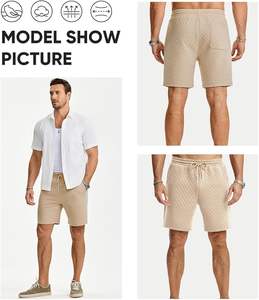 กางเกงขาสั้นลำลองผู้ชายแบบมีเชือกผูก เอวยางยืด เหมาะสำหรับใส่ไปเที่ยวทะเล ออกกำลังกาย วิ่ง หรือใส่เล่นทั่วไป - Product Image 4