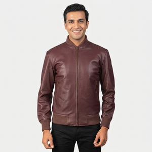 Clush 2026 Men's Winter Fashion High-Grade Leather <b>Jackets</b> <b>Slim</b> <b>Fit</b> Stand Collar Breathable Streetwear Custom Made Zipper - Product Image 6