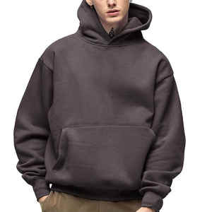 Vente en gros de sweats à capuche streetwear épais sur mesure 2025, coupe oversize, épaules tombantes, sans cordons, pour hommes, grandes tailles - Product Image 1