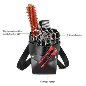 Sac à ciseaux pour coiffeur, pochette de ceinture en cuir PU pour barbier, étui de rangement professionnel pour outils de coiffure avec ceinture par LCI - Product Image 5
