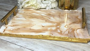 Abstract Resin Coffee <b>Tray</b> Designer Resin <b>Vanity</b> <b>Tray</b> Elegant Resin Serving Platter Artistic Resin Decor <b>Tray</b> Home Decor Resin - Product Image 3