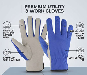 ถุงมือช่างอะมาร่าหนังสังเคราะห์ทนทานได้รับการรับรองมาตรฐาน JNM SAFETY CE สีน้ำเงิน ด้านหลังเป็นสแปนเด็กซ์ ข้อมือยืดหยุ่น ประสิทธิภาพสูง - Product Image 6