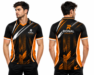 Wholesale Custom <b>orange</b> / black <b>Polo</b> Shirt 100% Polyester Sublimation Sports Golf Team Wear Quick Dry OEM ODM Manufacturer - Product Image 3