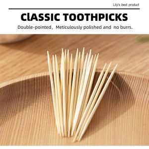 2400 Stuzzicadenti in Bambù a Doppia Punta, Spiedini in Legno per Antipasti e Pulizia dei Denti - Product Image 3