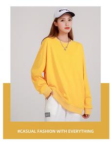 เสื้อสเวตเชิ้ตคอกลมสีพื้นสำหรับผู้ชาย ทรงปกติ ผ้าถัก 100% คอตตอน สวมใส่สบายๆ ในฤดูใบไม้ร่วง - Product Image 2