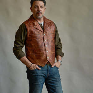 Chaleco de Cuero para Hombre, Estilo Occidental, Cuello en V, 100% Cuero, Calidad Premium, Nuevo Estilo, Venta al Por Mayor - Product Image 3