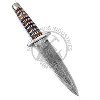 Nouvelle édition, couteau de chasse à lame fixe en acier Damas fait main, manche unique, double tranchant, couteau de survie de collection