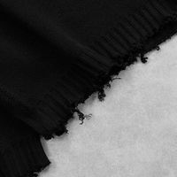 Pull tricoté surdimensionné pour homme, style streetwear déchiré, à manches longues, col rond, vêtements d'hiver pour homme