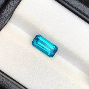 Turmalina azul neón natural rara, piedra preciosa suelta con corte esmeralda, cristal para la elaboración de joyas - Product Image 3