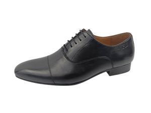 Zapatos Oxford de Vestir para Hombre, Negros, de Piel Vacuna, con Punta en Pico, Estilo Slip-On, para Oficina y Carrera Profesional, Color Sólido, Suela de Cuero Antideslizante con Amortiguación de Aire - Product Image 1