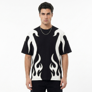 Custom Men's Cotton Jersey O-Neck Graphic <b>Patchwork</b> T-<b>Shirt</b> Regular Fit Short Sleeve Casual Streetwear Fashion Summer T-<b>Shirt</b> - Product Image 2