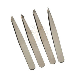 Juego de Pinzas para Cejas de Acero Inoxidable de Color Personalizado, Pinzas Profesionales para Pestañas con Punta Inclinada, Instrumentos QORVEX de Lujo - Product Image 1
