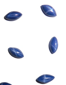 Zafiro Azul Estrella, Corte Marquesa 3x6 mm, 1 Quilate, Cabujón Pulido Creado en Laboratorio con Efecto de Estrella de 6 Puntas para Joyería - Product Image 1