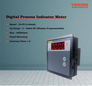 Compteur de processus numérique programmable Yokins Y9-PI, entrée 4-20mA CC, indicateur industriel à 4 chiffres, 96x96mm - Product Image 3