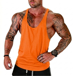<b>Mens</b> 100 Percent Cotton Knitted Tank Top Sleeveless Gym Vest Printed Muscle Shirt Bodybuilding Workout Fitness <b>Singlet</b> Front - Product Image 2
