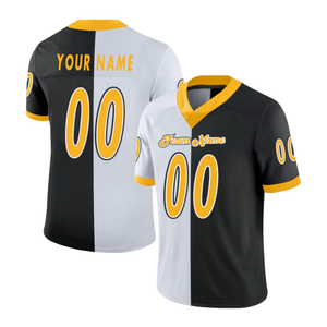 Maillots de football imprimés en gros pour adultes, style streetwear, séchage rapide, respirants, anti-humidité, 100% coton, pour le football américain - Product Image 2