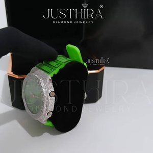 Montre de luxe avec lunette sertie de diamants Moissanite VVS, montre-bracelet haut de gamme style Hip-Hop unisexe, au meilleur prix - Product Image 2