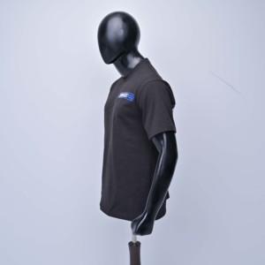 Swaggeroo Camisetas informales negras con estampado de letras y logotipo frontal para hombre, camisetas de manga corta con cuello redondo, corte regular, jersey de algodón para todas las estaciones, para exteriores - Product Image 5