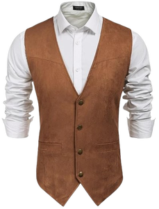 Gilet d'hiver pour homme en polyester/coton, style cowboy western, décontracté, coupe ajustée, col en V, sans manches, personnalisable OEM, vente en gros - Product Image 6