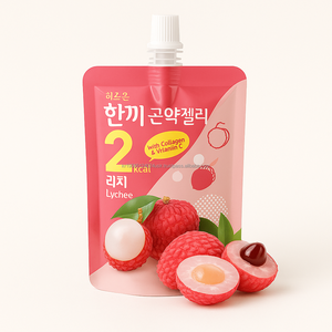 Lichi sabor adulto Konjac Jelly Gummy con pescado colágeno vitamina C bajo en azúcar bajo en calorías bocadillo saludable - Product Image 1