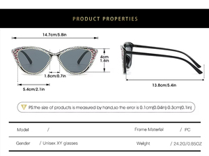 2025 New Arrival High Quality Wholesale Luxury Trendy Fashion Bling Rhinestone Cat Eye Diamond Shade <b>Sunglasses</b> for Women - Product Image 6