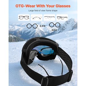 Occhiali da Sci Revo con Rivestimento Arancione, Lente Cilindrica OTG, Antiappannamento, per Uomini, Donne e Giovani, Montatura in TPU, Ventilazione, Compatibili con Casco - Product Image 5