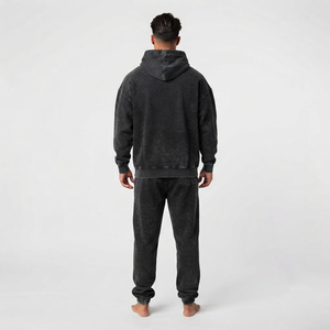 Conjunto de Sudadera con Capucha y Pantalones Deportivos para Hombre, de Alta Calidad, Estilo Oversize, Lavado Ácido, con Bolsillo Canguro - Product Image 2