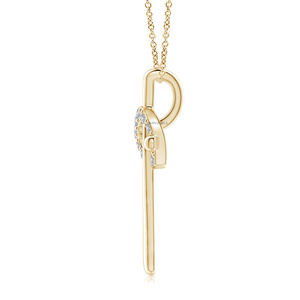 Vaayu Jewels - Colgante de Cruz con Corazón de Diamantes Vintage para Boda, Joyería Religiosa de Oro Amarillo de 10K, 14K, 18K, Oro de 925 y 935, Plata - Product Image 4