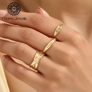 Charm Jewells Women's Gold Plated Silver Moissanite <b>Flower</b> Engagement Ring Classic Design - Product Image 6