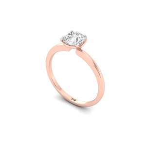 Bague solitaire en diamant rond cultivé en laboratoire de 0,90 carat, plaquée or 10 carats, bijoux de luxe pour femmes, cadeau de fiançailles ou de mariage - Product Image 3