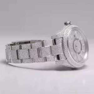 Montre à quartz de luxe avec crâne serti de diamants, bracelet rond en acier inoxydable, analogique, unisexe - Product Image 5