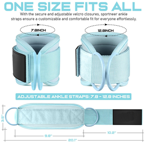 Protège-chevilles réglables, paire, bleu clair, nylon, coton, fermeture à boucle et crochets, protection pour adultes, unisexe, utilisation universelle - Product Image 3