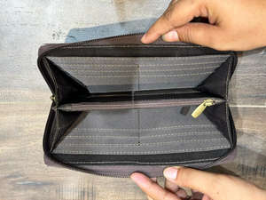 กระเป๋าสตางค์แบบบางทำมือสำหรับผู้หญิงหนังวัวแท้, กระเป๋าคลัทช์แบบตะวันตกใส่บัตรทำจากหนังวัวแท้ - Product Image 6