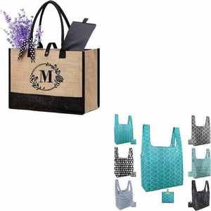 Bolsa de Compras Ecológica de Yute Natural con Asas de Algodón Resistentes y Diseño Duradero - Product Image 3