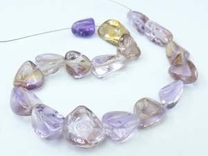 Ametrine Tumble Nugget, multi-tons, facettée, polie, 8 pouces, environ 15-20 mm de long, pierre naturelle, certifiée par un tiers - Product Image 3