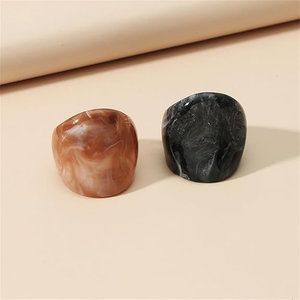 Irregular Chunky Hollow Polished Resin Rings Artistic Epoxy Crafts Fashion <b>Jewelry</b> Accessories <b>Angel</b> Theme - Product Image 5