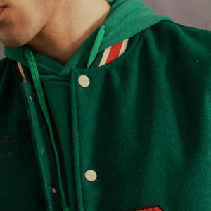 Chaqueta Letterman para hombre de bajo precio y alta calidad, de secado rápido, con parches bordados en grandes cantidades, estilo universitario. - Product Image 6